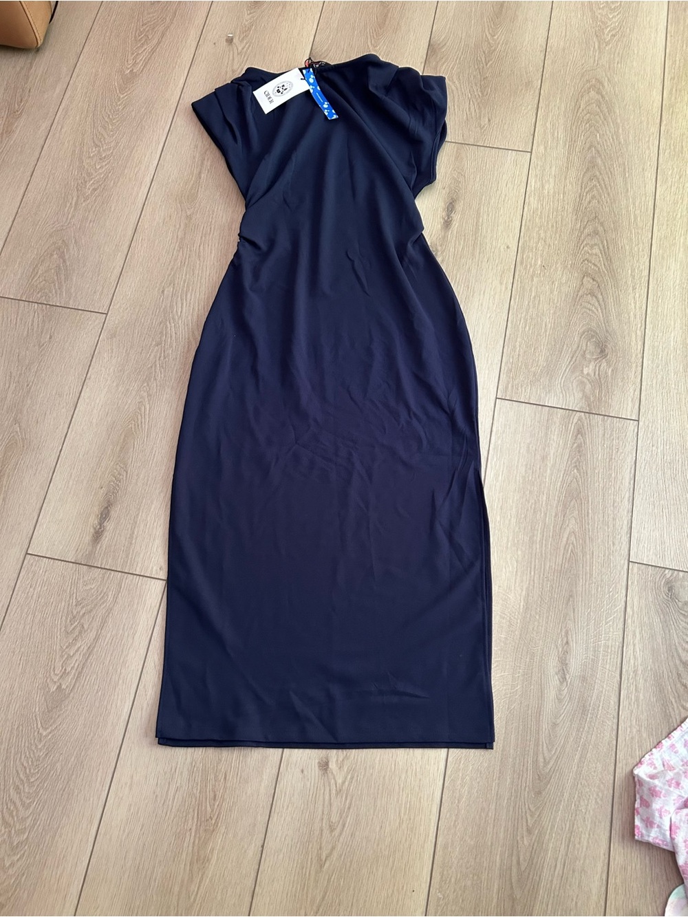 Cider Navy Midi Sheath Dress